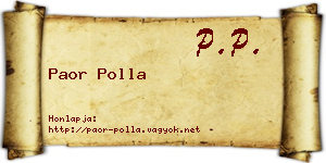 Paor Polla névjegykártya